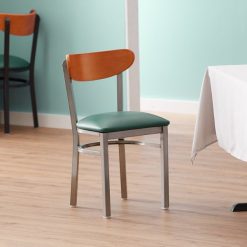 Best Pirce ⭐ LT&S Boomerang Series Lancaster Table & Seating Boomerang Clear ???? Coat Chair With Green Vinyl Seat And Cherry Back ???? -Lancaster Shop unnamed file 2790