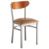 New ???? LT&S Boomerang Series Lancaster Table & Seating Boomerang Clear ???? Coat Chair With Light Brown Vinyl Seat And Cherry Back ????