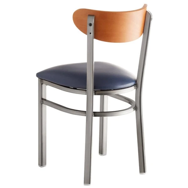 Flash Sale ๐ LT&S Boomerang Series Lancaster Table & Seating Boomerang Clear ๐งฅ Coat Chair With Navy Vinyl Seat And Cherry Back ๐งจ - Image 2