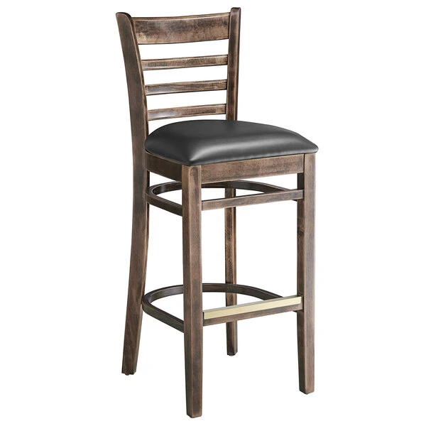 Cheap ๐งจ Lancaster Table & Seating Vintage Ladder Back Bar Height Chair With Black Padded Seat ๐ฅฐ - Image 2