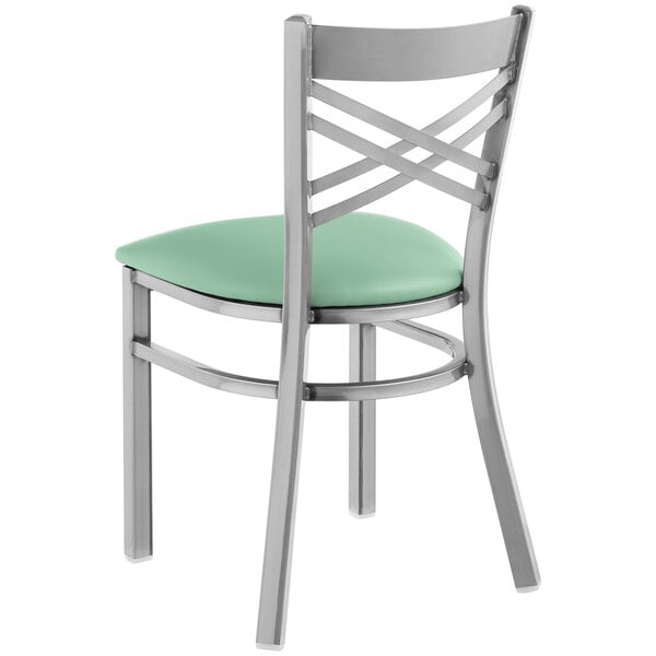 Lancaster Table & Seating Clear Coat Cross Back Chair with Seafoam Padded Seat Brand new ✨ Lancaster Table & Seating Clear ???? Coat Cross Back Chair With Seafoam Padded Seat ???? -Lancaster Shop unnamed file 2801
