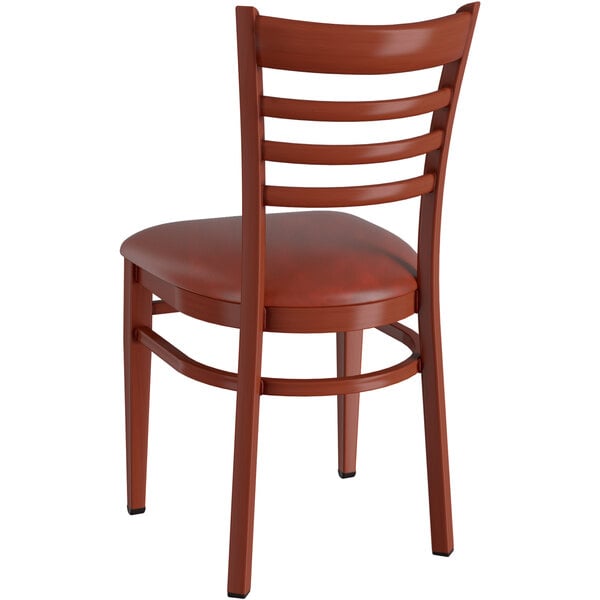 Lancaster Table & Seating Spartan Series Metal Ladder Back Chair with Mahogany Wood Grain Finish and Burgundy Vinyl Seat Promo ???? LT&S Spartan Series Lancaster Table & Seating Spartan Series Metal Ladder Back Chair With Mahogany Wood Grain Finish And Burgundy Vinyl Seat ✔️ -Lancaster Shop unnamed file 2814