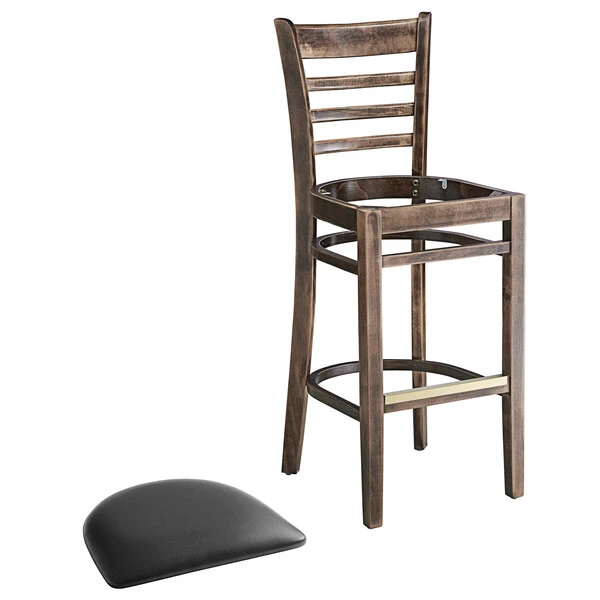 Cheap ๐งจ Lancaster Table & Seating Vintage Ladder Back Bar Height Chair With Black Padded Seat ๐ฅฐ - Image 4
