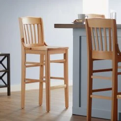 Coupon 🧨 Lancaster Table & Seating Natural School House Bar Height Chair ❤️