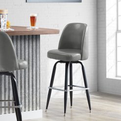 Promo ???? Lancaster Table & Seating Gray Barstool With 18" Wide Bucket Seat ⌛