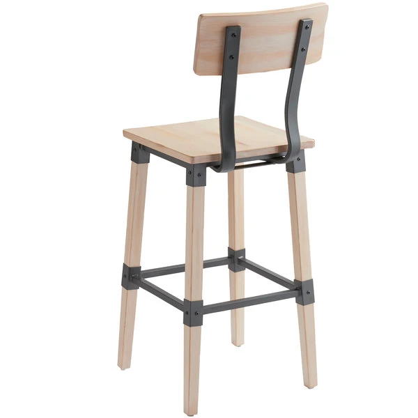 Cheapest ⌛ Lancaster Table & Seating Rustic Industrial Bar Height Chair With White Wash Finish 🎁 - Image 3