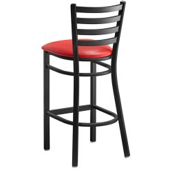 Brand new ???? Lancaster Table & Seating Black Frame Ladder Back Bar Height Chair With Red Padded Seat ???? 4 Brand new ???? Lancaster Table & Seating Black Frame Ladder Back Bar Height Chair With Red Padded Seat ???? -Lancaster Shop unnamed file 306