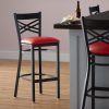Brand new ???? Lancaster Table & Seating Cross Back Bar Height Black Chair With Red Vinyl Seat ???? -Lancaster Shop unnamed file 320
