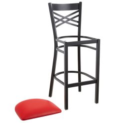 Brand new ???? Lancaster Table & Seating Cross Back Bar Height Black Chair With Red Vinyl Seat ???? -Lancaster Shop unnamed file 323