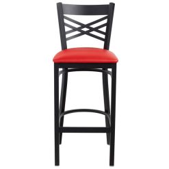 Brand new ???? Lancaster Table & Seating Cross Back Bar Height Black Chair With Red Vinyl Seat ???? -Lancaster Shop unnamed file 324
