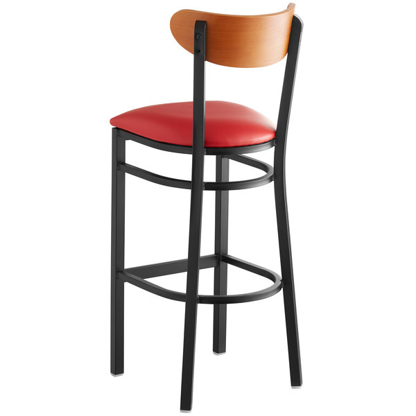 Lancaster Table & Seating Boomerang Bar Height Black Chair with Red Vinyl Seat and Cherry Back New ⭐ LT&S Boomerang Series Lancaster Table & Seating Boomerang Bar Height Black Chair With Red Vinyl Seat And Cherry Back ✨ -Lancaster Shop unnamed file 327