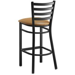 Budget ???? Lancaster Table & Seating Black Frame Ladder Back Bar Height Chair With Light Brown Padded Seat ???? 4 Budget ???? Lancaster Table & Seating Black Frame Ladder Back Bar Height Chair With Light Brown Padded Seat ???? -Lancaster Shop unnamed file 360