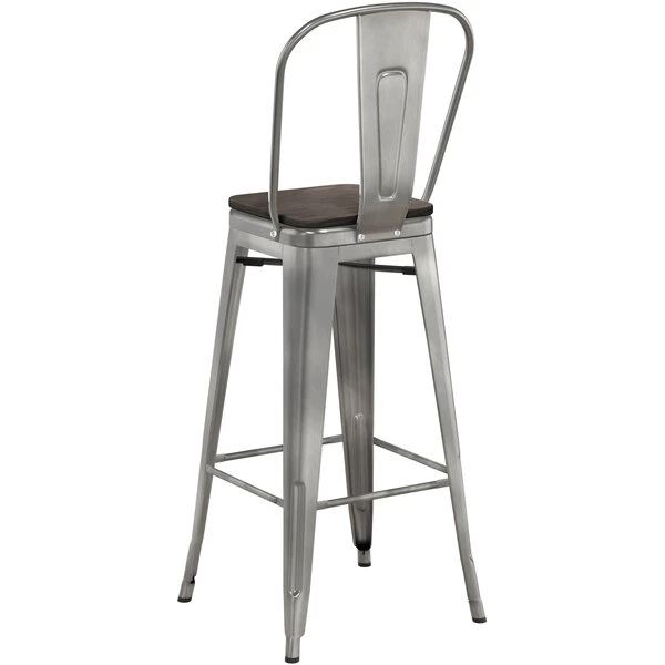 Best reviews of 🔥 LT&S Alloy Series Lancaster Table & Seating Alloy Series Clear 🧥 Coated Metal Indoor Industrial Cafe Bar Height Stool With Vertical Slat Back And Black Wood Seat ⌛ - Image 3
