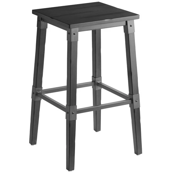 Flash Sale 😉 Lancaster Table & Seating Rustic Industrial Backless Bar Stool With Antique Slate Gray Finish 🌟 - Image 2