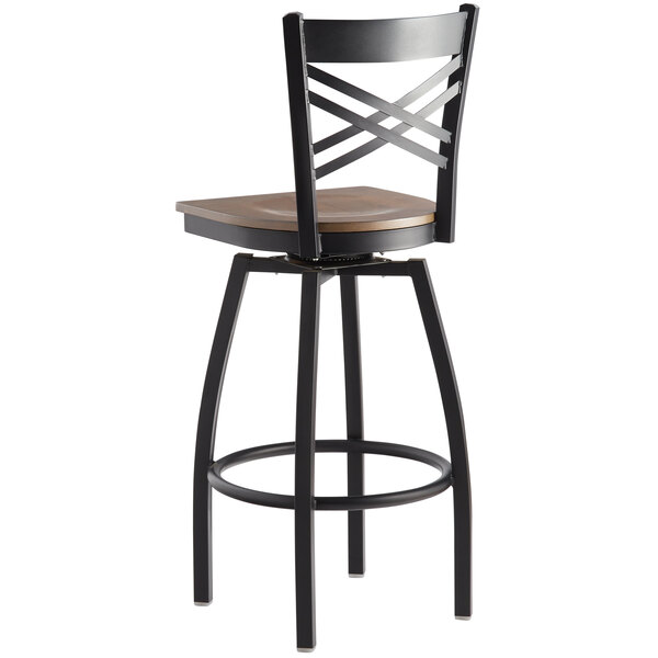 Coupon ???? Lancaster Table & Seating Cross Back Bar Height Black Swivel Chair With Vintage Wood Seat ✔️ 5 Coupon ???? Lancaster Table & Seating Cross Back Bar Height Black Swivel Chair With Vintage Wood Seat ✔️ - Image 3