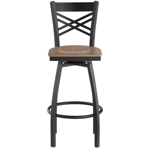 Coupon ???? Lancaster Table & Seating Cross Back Bar Height Black Swivel Chair With Vintage Wood Seat ✔️ 6 Coupon ???? Lancaster Table & Seating Cross Back Bar Height Black Swivel Chair With Vintage Wood Seat ✔️ - Image 4
