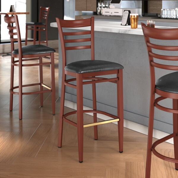 Best reviews of ???? LT&S Spartan Series Lancaster Table & Seating Spartan Series Bar Height Metal Ladder Back Chair With Mahogany Wood Grain Finish And Black Vinyl Seat ❤️ 3 Best reviews of ???? LT&S Spartan Series Lancaster Table & Seating Spartan Series Bar Height Metal Ladder Back Chair With Mahogany Wood Grain Finish And Black Vinyl Seat ❤️