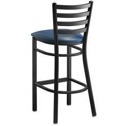 Flash Sale ???? Lancaster Table & Seating Black Frame Ladder Back Bar Height Chair With Navy Blue Padded Seat ???? -Lancaster Shop unnamed file 407