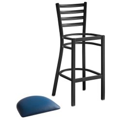 Flash Sale ???? Lancaster Table & Seating Black Frame Ladder Back Bar Height Chair With Navy Blue Padded Seat ???? -Lancaster Shop unnamed file 408