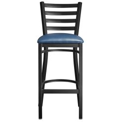 Flash Sale ???? Lancaster Table & Seating Black Frame Ladder Back Bar Height Chair With Navy Blue Padded Seat ???? -Lancaster Shop unnamed file 409