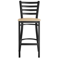 Hot Sale ???? Lancaster Table & Seating Black Frame Ladder Back Bar Height Chair With Natural Wood Seat ???? -Lancaster Shop unnamed file 414