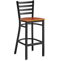 Buy ???? Lancaster Table & Seating Black Frame Ladder Back Bar Height Chair With Cherry Wood Seat ???? -Lancaster Shop unnamed file 441