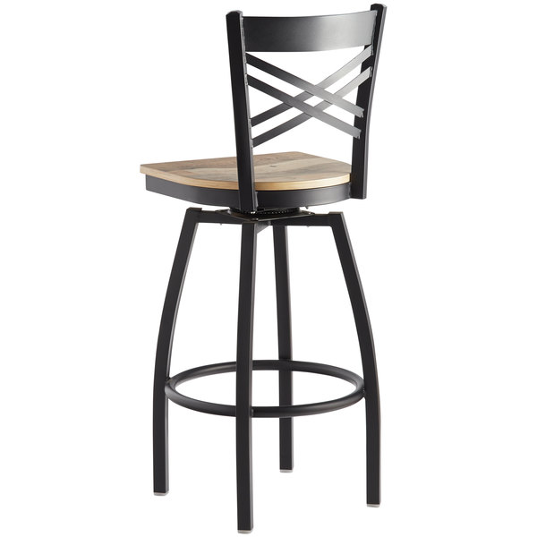 Lancaster Table & Seating Cross Back Bar Height Black Swivel Chair with Driftwood Seat Cheapest ???? Lancaster Table & Seating Cross Back Bar Height Black Swivel Chair With Driftwood Seat ???? -Lancaster Shop unnamed file 452