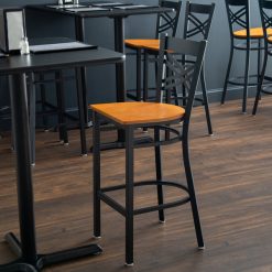 Best reviews of ???? Lancaster Table & Seating Cross Back Bar Height Chair With Cherry Wood Seat ????