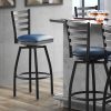Hot Sale ???? Lancaster Table & Seating Black Top Frame Ladder Back Swivel Bar Height Chair With Navy Blue Padded Seat ???? -Lancaster Shop unnamed file 495