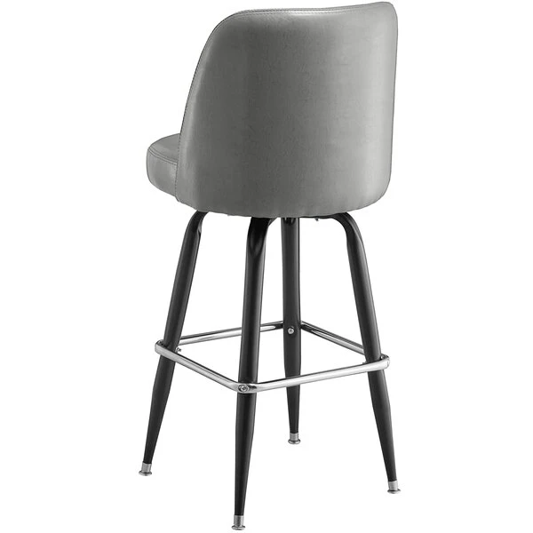 Promo 🛒 Lancaster Table & Seating Gray Barstool With 18" Wide Bucket Seat ⌛ - Image 3