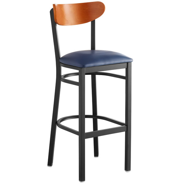 Lancaster Table & Seating Boomerang Bar Height Black Chair with Navy Vinyl Seat and Cherry Back Best reviews of ???? LT&S Boomerang Series Lancaster Table & Seating Boomerang Bar Height Black Chair With Navy Vinyl Seat And Cherry Back ???? -Lancaster Shop unnamed file 514