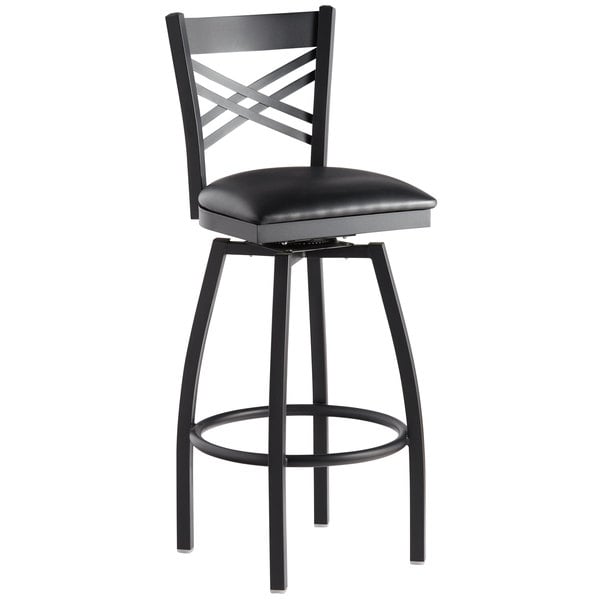 Lancaster Table & Seating Cross Back Bar Height Black Swivel Chair with Black Vinyl Seat Coupon ???? Lancaster Table & Seating Cross Back Bar Height Black Swivel Chair With Black Vinyl Seat ???? -Lancaster Shop unnamed file 52