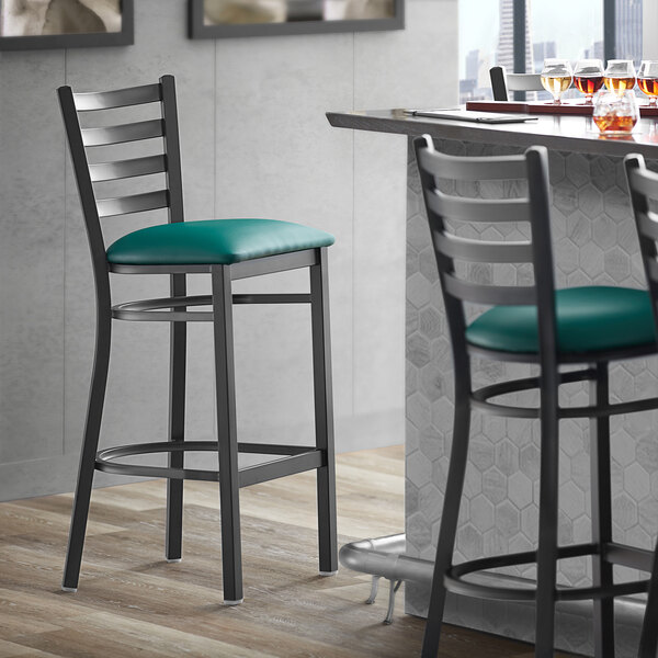 Lancaster Table & Seating Black Frame Ladder Back Bar Height Chair with Green Padded Seat Coupon ✨ Lancaster Table & Seating Black Frame Ladder Back Bar Height Chair With Green Padded Seat ???? -Lancaster Shop unnamed file 525