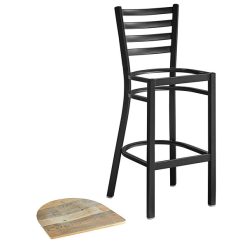 Budget ???? Lancaster Table & Seating Black Frame Ladder Back Bar Height Chair With Driftwood Seat ???? -Lancaster Shop unnamed file 540