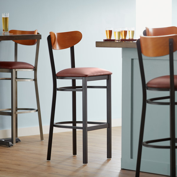 Lancaster Table & Seating Boomerang Bar Height Black Chair with Burgundy Vinyl Seat and Cherry Back Brand new ???? LT&S Boomerang Series Lancaster Table & Seating Boomerang Bar Height Black Chair With Burgundy Vinyl Seat And Cherry Back ✔️ -Lancaster Shop unnamed file 554