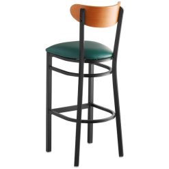 Best Pirce ???? LT&S Boomerang Series Lancaster Table & Seating Boomerang Bar Height Black Chair With Green Vinyl Seat And Cherry Back ⭐ -Lancaster Shop unnamed file 560