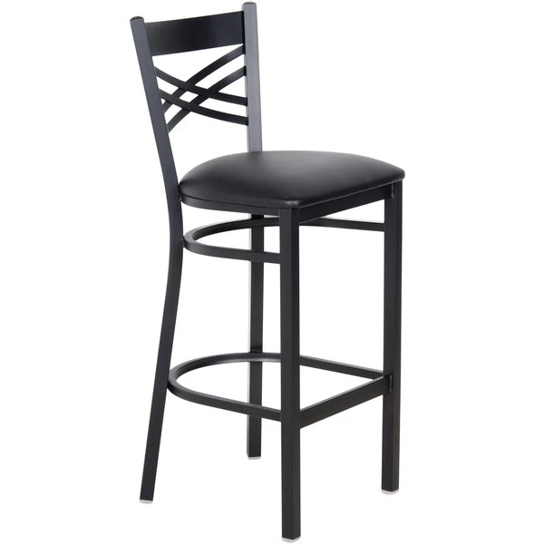 Budget ๐ฅ Lancaster Table & Seating Cross Back Bar Height Chair With 2 1/2" Padded Seat ๐ฅฐ - Image 2