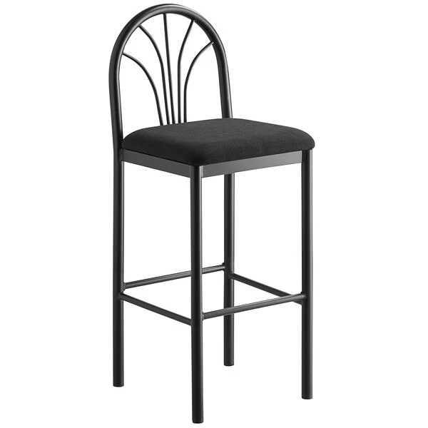 Discount ๐ Lancaster Table & Seating Fan Back Bar Height Cafe Chair With 1 3/4" Black Fabric Seat ๐ฅ - Image 2