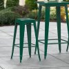 Hot Sale ???? LT&S Alloy Series Lancaster Table & Seating Alloy Series Emerald Stackable Metal Indoor / Outdoor Industrial Barstool With Drain Hole Seat ????