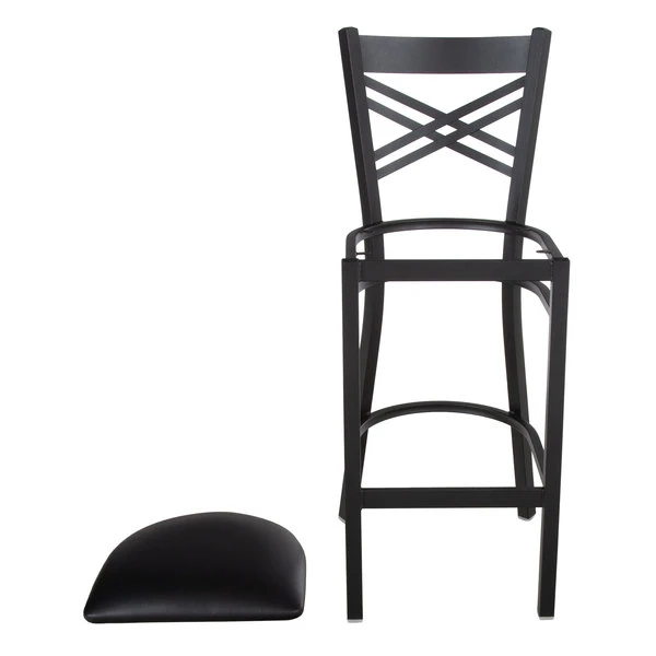 Budget ๐ฅ Lancaster Table & Seating Cross Back Bar Height Chair With 2 1/2" Padded Seat ๐ฅฐ - Image 4