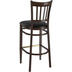 Hot Sale ???? LT&S Spartan Series Lancaster Table & Seating Spartan Series Bar Height Metal Slat Back Chair With Walnut Wood Grain Finish And Black Vinyl Seat ???? -Lancaster Shop unnamed file 606