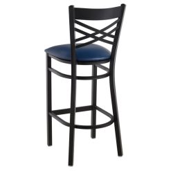 Cheap ???? Lancaster Table & Seating Cross Back Bar Height Black Chair With Navy Vinyl Seat ???? -Lancaster Shop unnamed file 627
