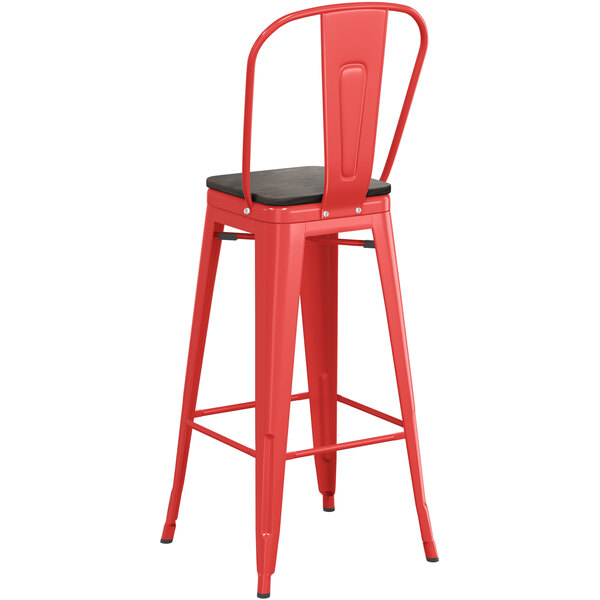 Lancaster Table & Seating Alloy Series Red Metal Indoor Industrial Cafe Bar Height Stool with Vertical Slat Back and Black Wood Seat Buy ???? LT&S Alloy Series Lancaster Table & Seating Alloy Series Red Metal Indoor Industrial Cafe Bar Height Stool With Vertical Slat Back And Black Wood Seat ???? -Lancaster Shop unnamed file 662