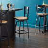 Wholesale ???? Lancaster Table & Seating Cross Back Bar Height Black Swivel Chair With Natural Wood Seat ????