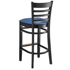 Brand new ???? Lancaster Table & Seating Black Ladder Back Bar Height Chair With Navy Padded Seat ???? -Lancaster Shop unnamed file 691