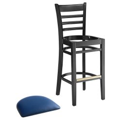 Brand new ???? Lancaster Table & Seating Black Ladder Back Bar Height Chair With Navy Padded Seat ???? -Lancaster Shop unnamed file 692