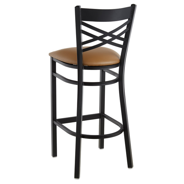 Lancaster Table & Seating Cross Back Bar Height Black Chair with Light Brown Vinyl Seat Coupon ???? Lancaster Table & Seating Cross Back Bar Height Black Chair With Light Brown Vinyl Seat ???? -Lancaster Shop unnamed file 699