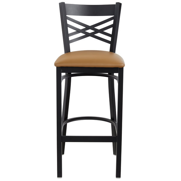 Lancaster Table & Seating Cross Back Bar Height Black Chair with Light Brown Vinyl Seat Coupon ???? Lancaster Table & Seating Cross Back Bar Height Black Chair With Light Brown Vinyl Seat ???? -Lancaster Shop unnamed file 701