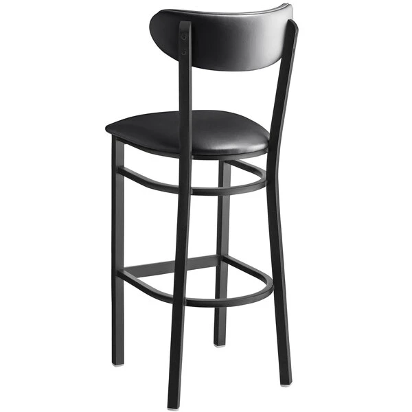 Discount 🎁 LT&S Boomerang Series Lancaster Table & Seating Boomerang Bar Height Black 🧥 Coat Chair With Black Vinyl Seat And Back 🔔 - Image 3