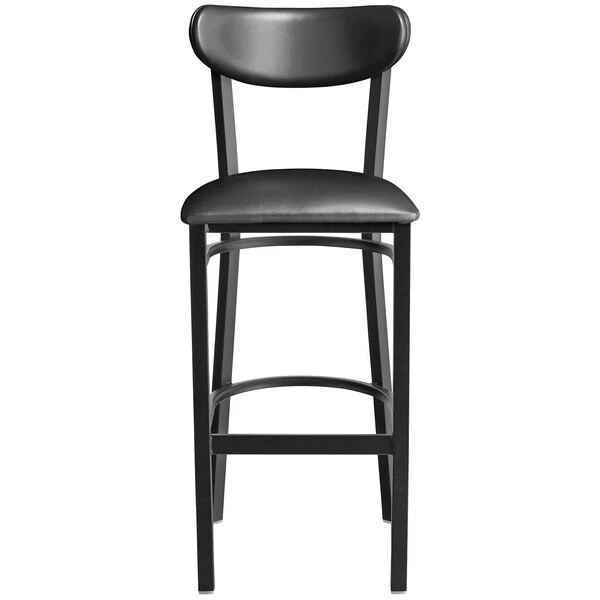 Discount 🎁 LT&S Boomerang Series Lancaster Table & Seating Boomerang Bar Height Black 🧥 Coat Chair With Black Vinyl Seat And Back 🔔 - Image 4
